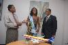 Photo 7 (484Wx324H) - Sara in conversation with Air Jamaica's Senior VPs for Marketing and Sales and Industry Affairs respectively - Paul Pennicook (L) and Will Rodgers (R) 